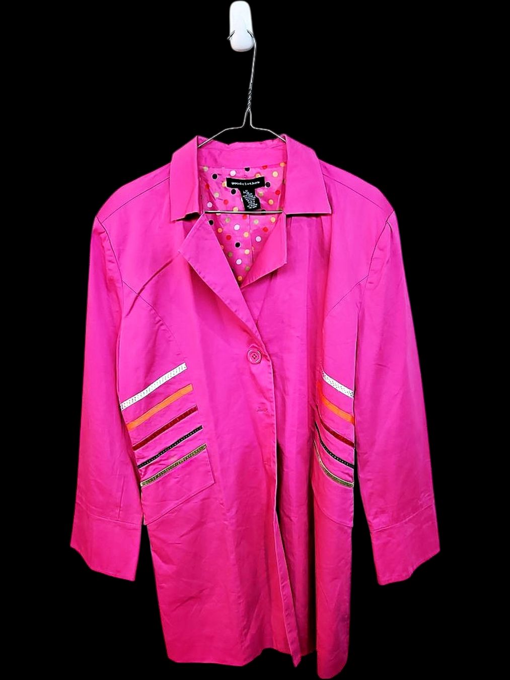 Giacche: Pinker Blazer mit bunten gestreiften Taschen – Nuovo (secondo la descrizione) da Zug venduto da vinokilo 1
