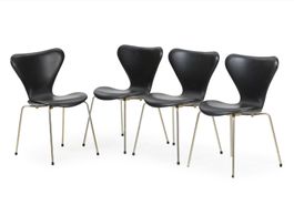4x Leder Stühle Arne Jacobsen für Fritz Hansen