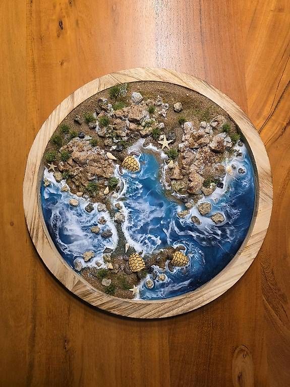 Poster & Bilder: Epoxidharz Wandbild Turtle Island – Gebraucht aus kloten von Hoeni1990