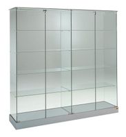 Glasvitrine, ESG Glas, col. Silber (B.182cmxT.46cmxH.180cm)
