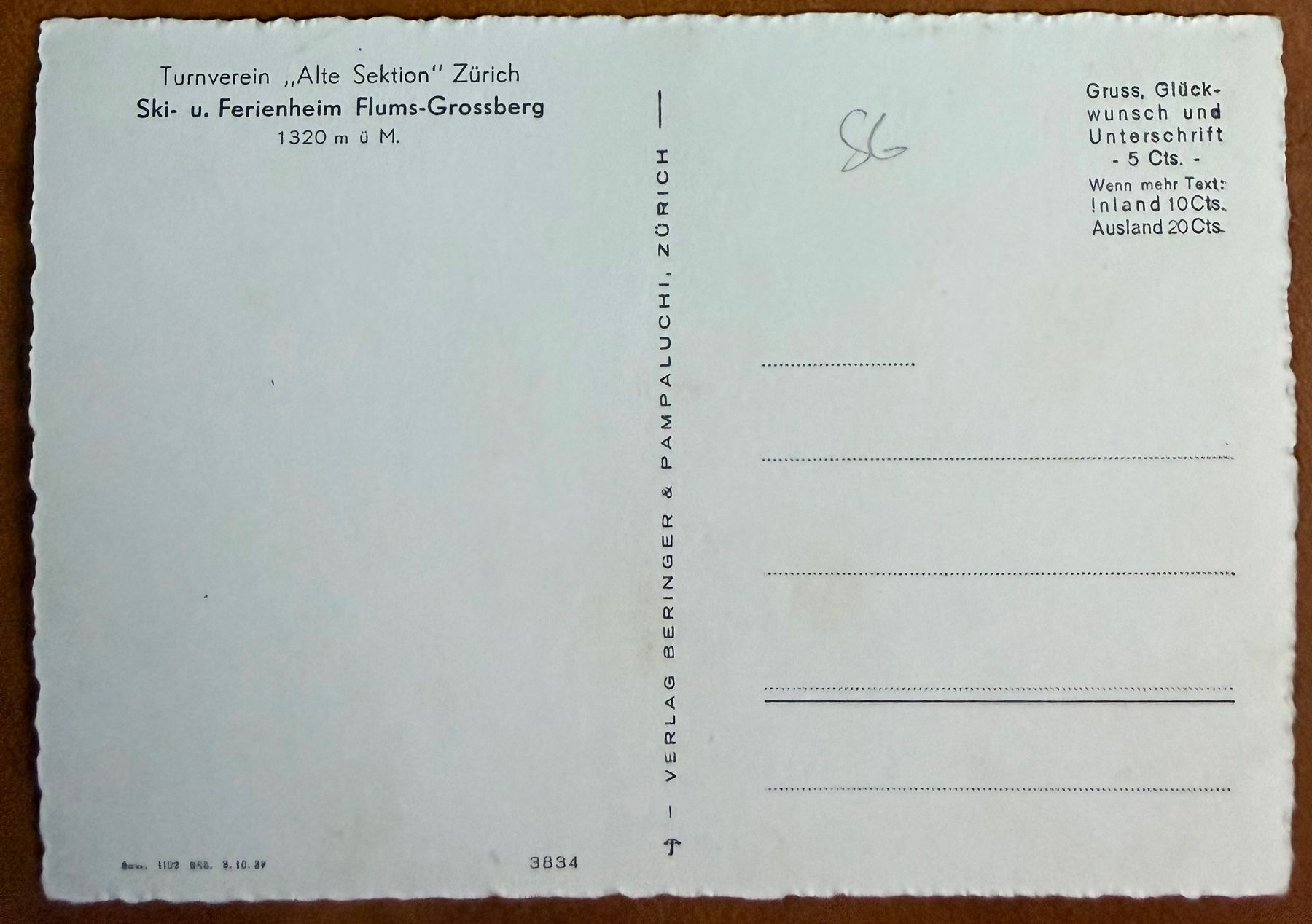Cartoline postali: AK: Flums - Grossberg - Ski - u. Ferienheim – Usato da Lutry venduto da Ediego 1