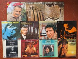 Chansons LP Konvolut Brassens Bécaud Ferrat Moustaki Sardou