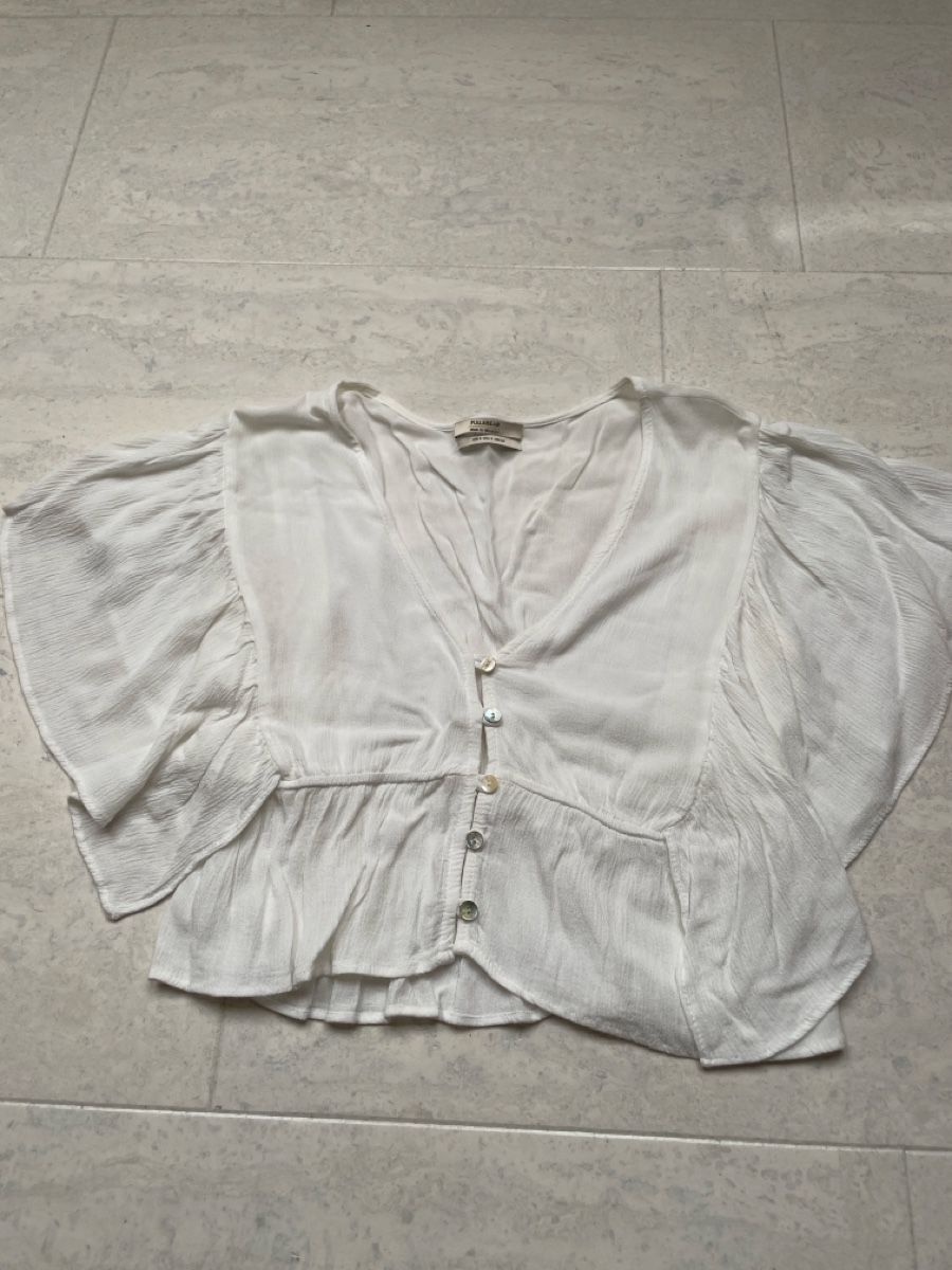Top: Pull&Bear Sommer Bluse, weiss, Gr. M, Top Zustand! – Usato da Uster venduto da fas_q2ft