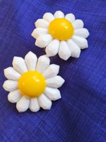 Vintage top Sonnenblumen Ohrclips, 60er Jahre