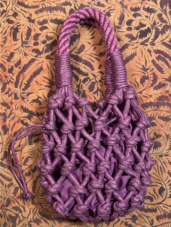 Tasche lila Netzoptik mit Tragegriff neuwertig