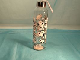 Trinkflasche, Glas, Snoopy und Woodstock