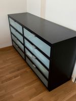 IKEA HOPEN Kommode 8 Schubladen – Schwarzbraun/Milchglas