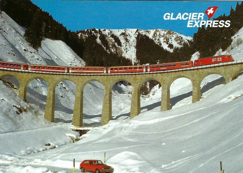 Cartoline postali: AK Glacier Express - bei Sedrun-Bugnei – Usato da Rheinfelden venduto da wil_m7gh
