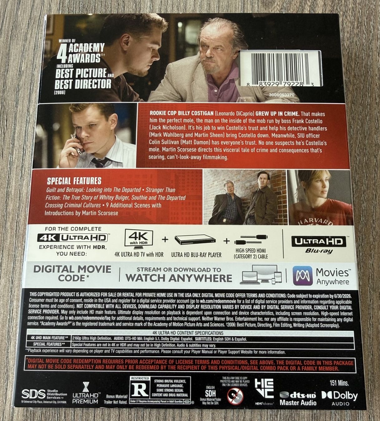 Tutti i DVDs: The Departed 4K UHD (US-Version) – Nuovo e nell'imballaggio originale da Malters venduto da starfighter01 1