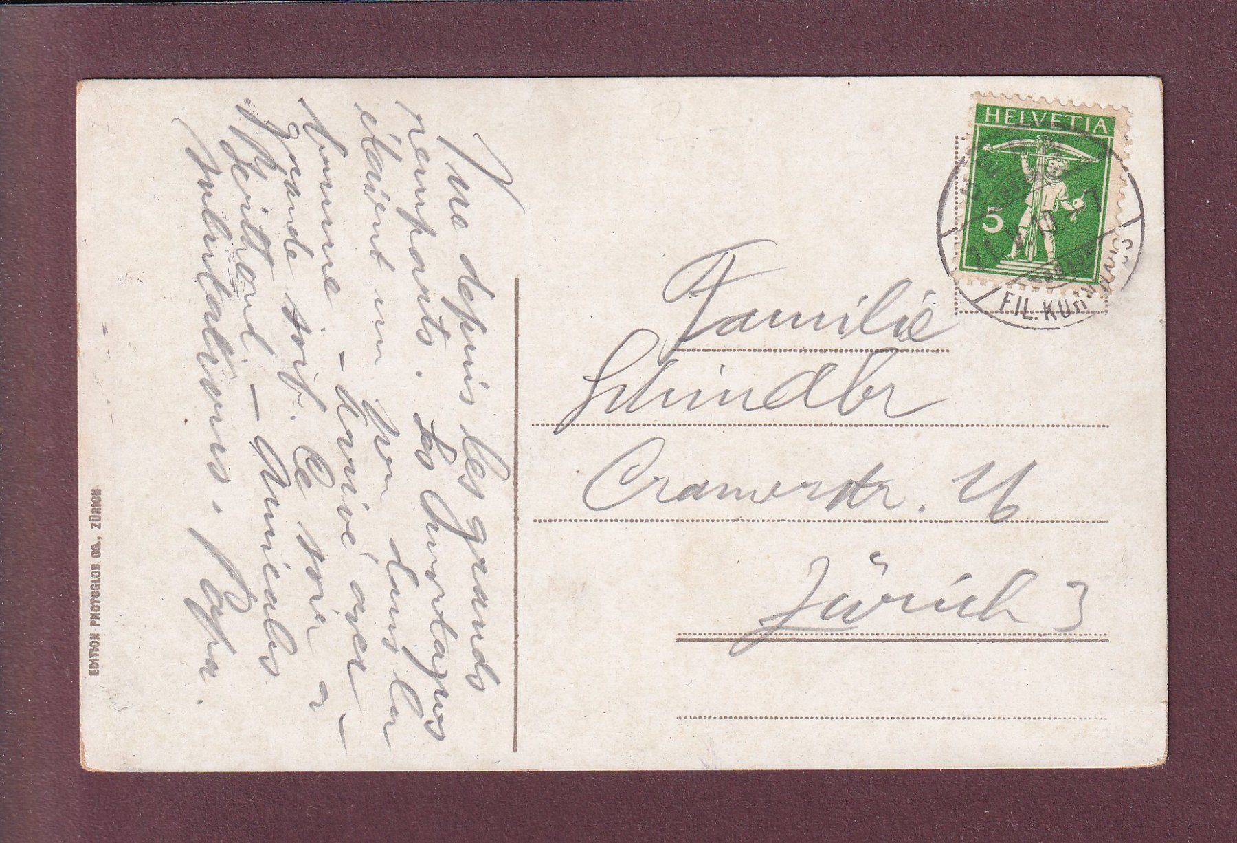 Ansichtskarten: BERN - 1910 – Gebraucht aus Pully von nicecards 1
