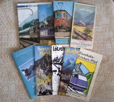 Konvolut Lötschberg mit vintage Bahnprospekt 1930er Jahren