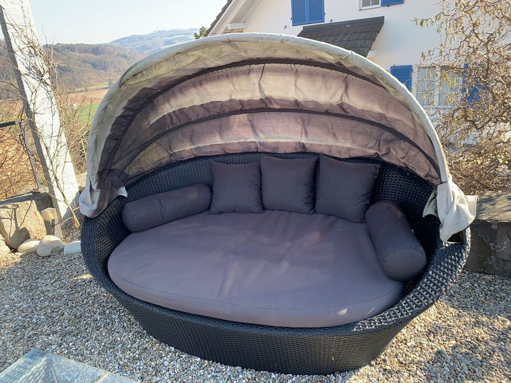 Rattan Insellounge, schwarzanthrazit Kaufen auf Ricardo