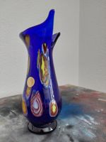 Murano-Glasvase Millefiori, mit Originaletikette
