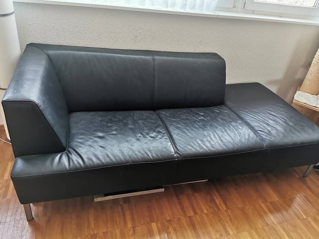 Divani: Schwarzes Ledersofa – Usato da Zürich venduto da masan 1