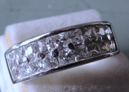 Rhodinierter Silber 925 Fingerring Gr. 56