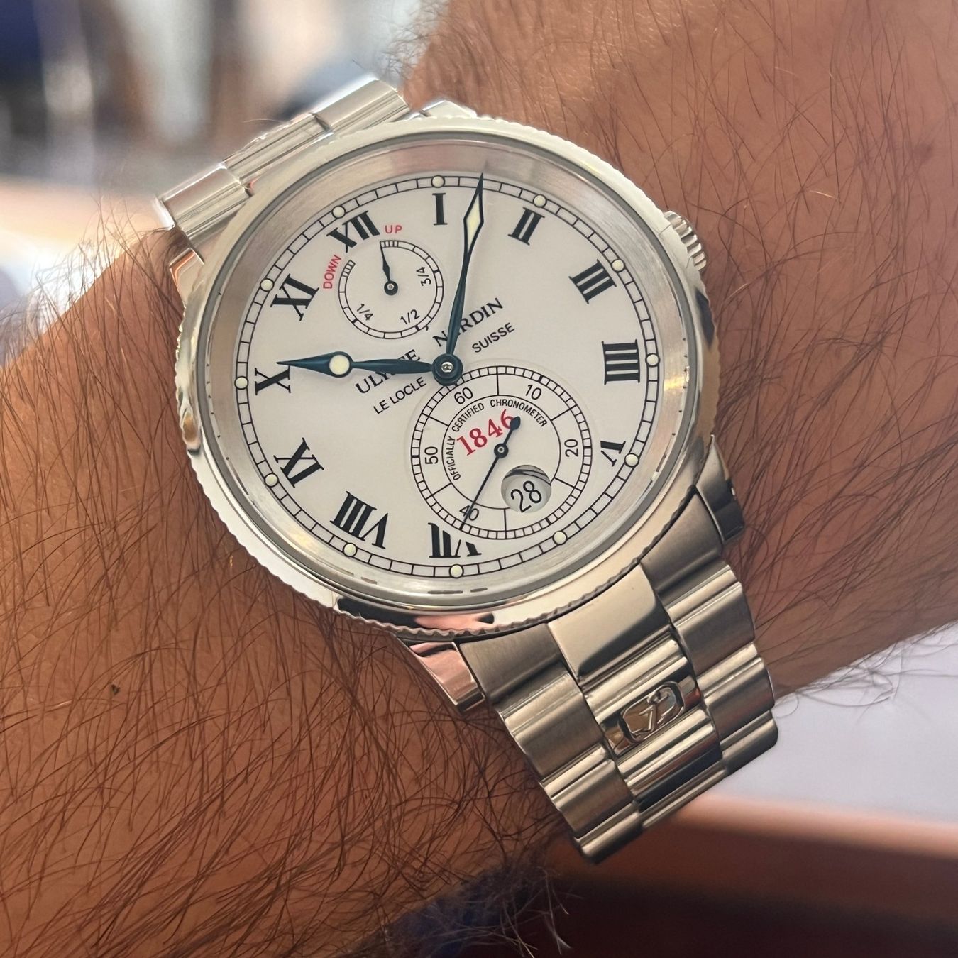 Ulysse Nardin Montres: Ulysse Nardin Marine White Dial Full Set 263-22 – D'occasion à Carouge GE par Watchaser 3