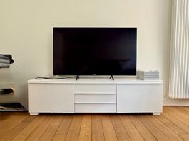 Sideboard Hochglanz weiss mit Schubladen und Fächern