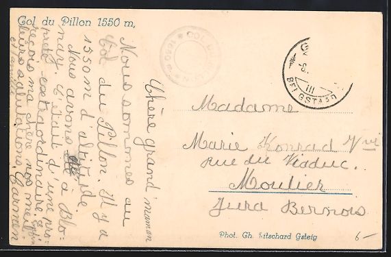 Cartoline postali: Col du Pillon, Gaststätte mit Blick zum – Usato da Berlin venduto da bartko-reher 1