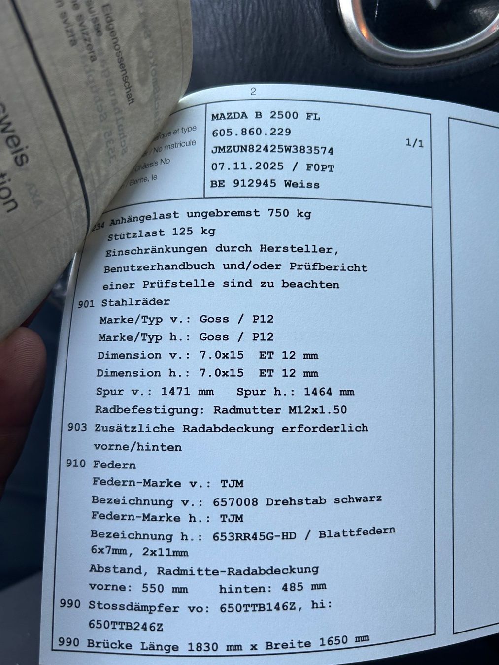 Mazda Automobili: Mazda B2500 FL frisch ab MFK – Usato da SCHÜPBACH venduto da 2002-tii 9