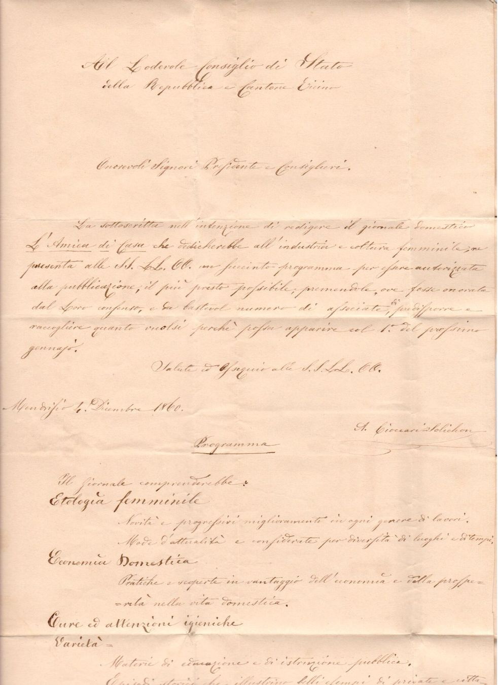 Tutti i francobolli: Strubelbrief - Mendrisio  1860 – Usato da Wolhusen venduto da Curver9 1