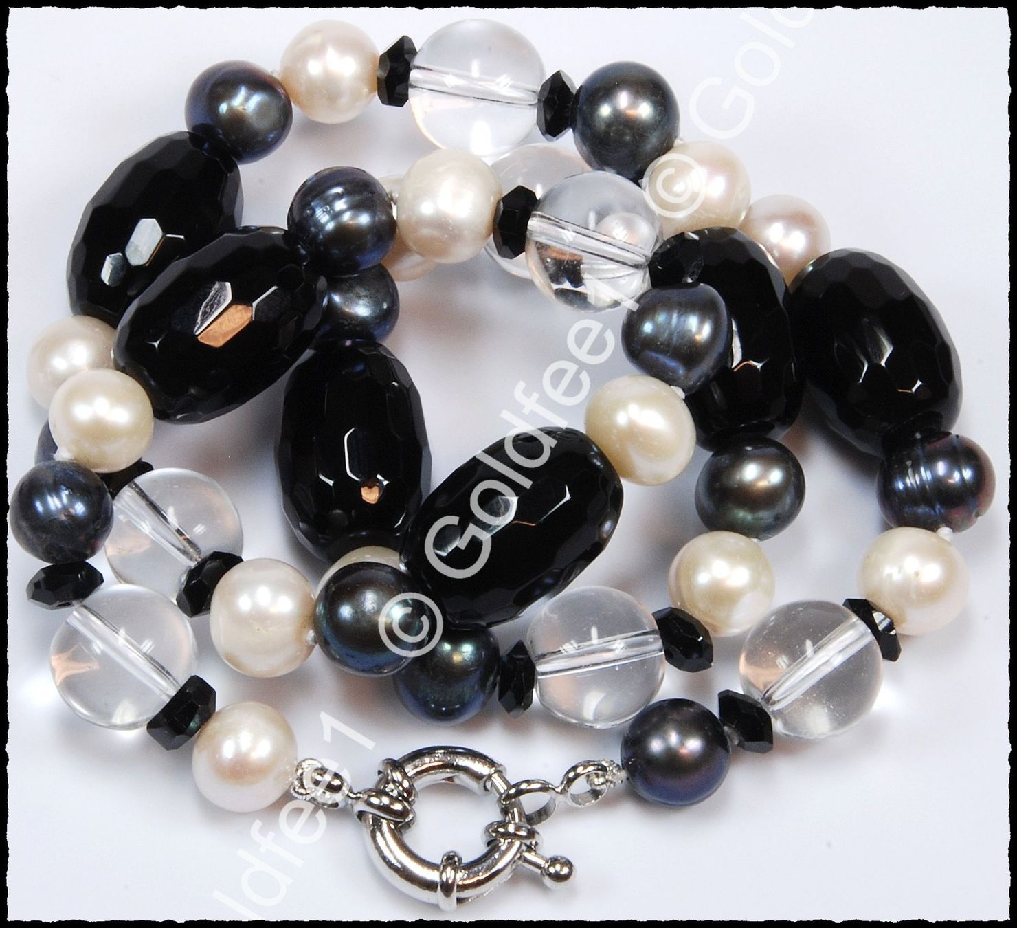 Catenine: Achat Kette (Onyx) ca. 48cm – Nuovo e nell'imballaggio originale da Oberglatt ZH venduto da Goldfee1 1