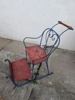 Antiker Schlitten Stossschlitten mit Fussablage
