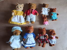9 versch. Sylvanian Families Braun-Bären. Ganze Familie ++