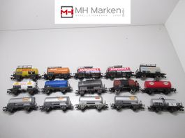 15x gemischtes Internationales Kesselwagenset ohne OVP DC H0