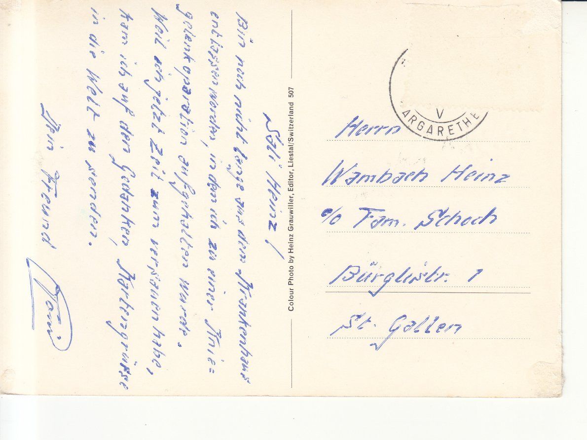 Cartoline postali: Basel ca. 1970 – Usato da Bürglen TG venduto da StampGraf 1