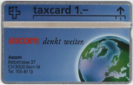 1 CHF Ascom denkt weiter. - seltene Kunden Taxcard