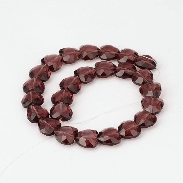 Perlen (unechte): 5 Herz Glas Luxus amethyst facett. 16mm – Neu (gemäss Beschreibung) aus Alpnachstad von perlengaby 1