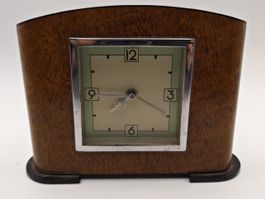 Tischuhr Holz Art Deco