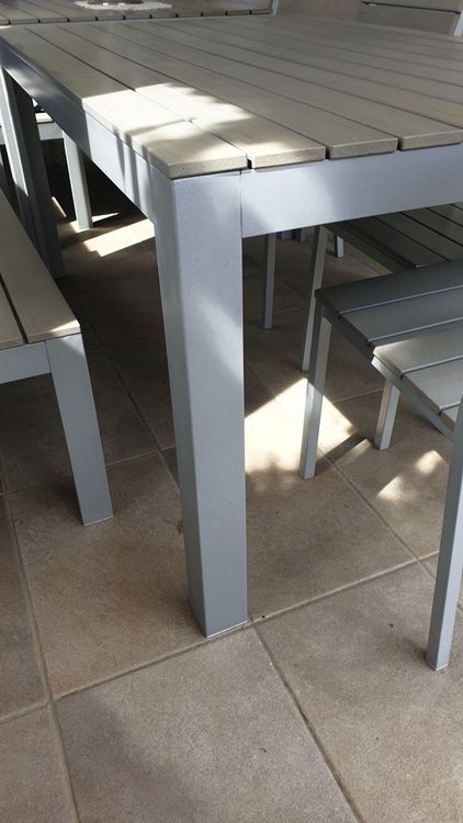 Gartentisch mit Bank und drei Stühlen aus Alu Kaufen auf Ricardo