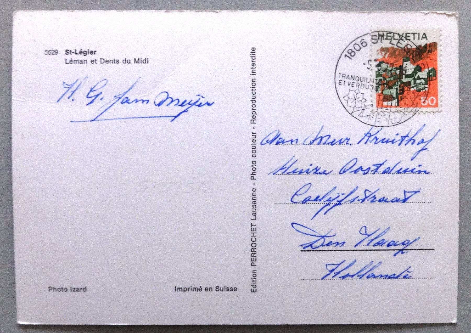 Cartes postales: St-Légier, Léman et Dents du Midi – D'occasion à Fétigny par Billy2miny 1