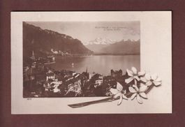 MONTREUX - Vue partielle et Dents du Midi - Narcisses - 1915