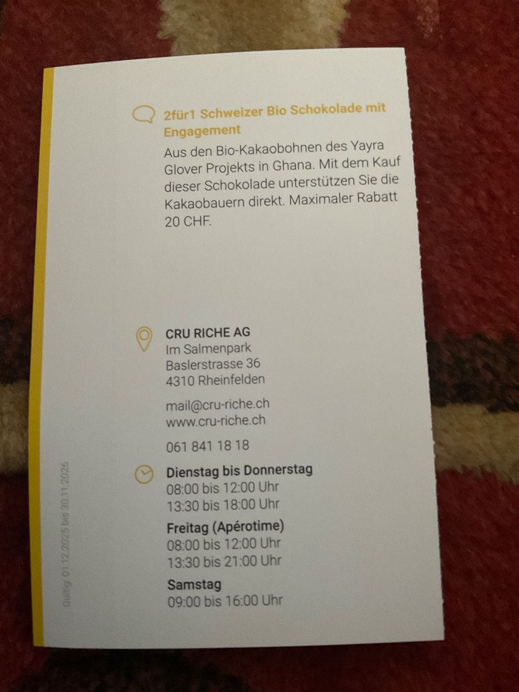 Buoni: Trois Bons 2 pour 1 pour Rheinfelden – Nuovo (secondo la descrizione) da Düdingen venduto da Yellow 4