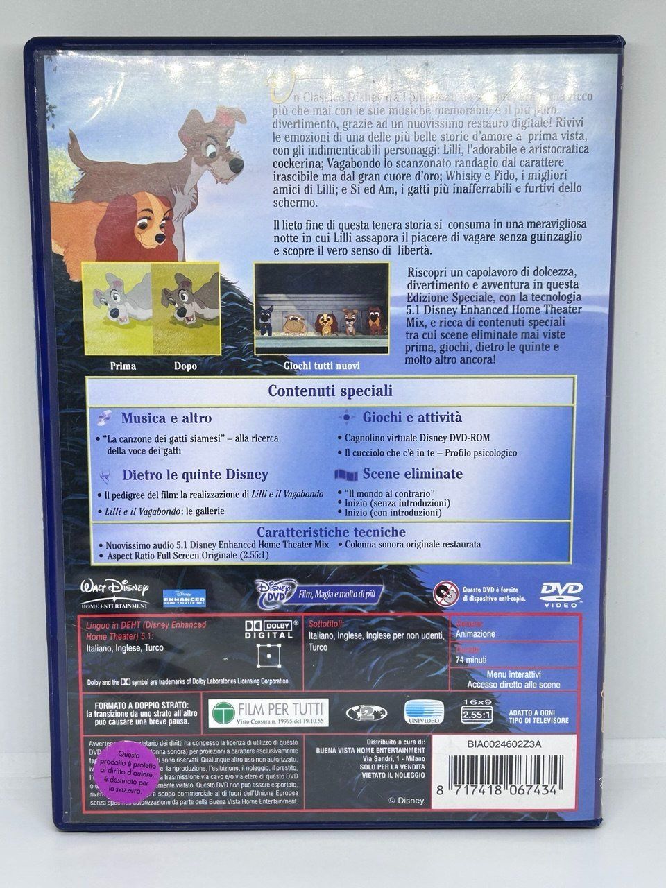 Tutti i DVDs: DVD Disney "Lilli e il Vagabondo" – Usato da Giubiasco venduto da LorisVale 1