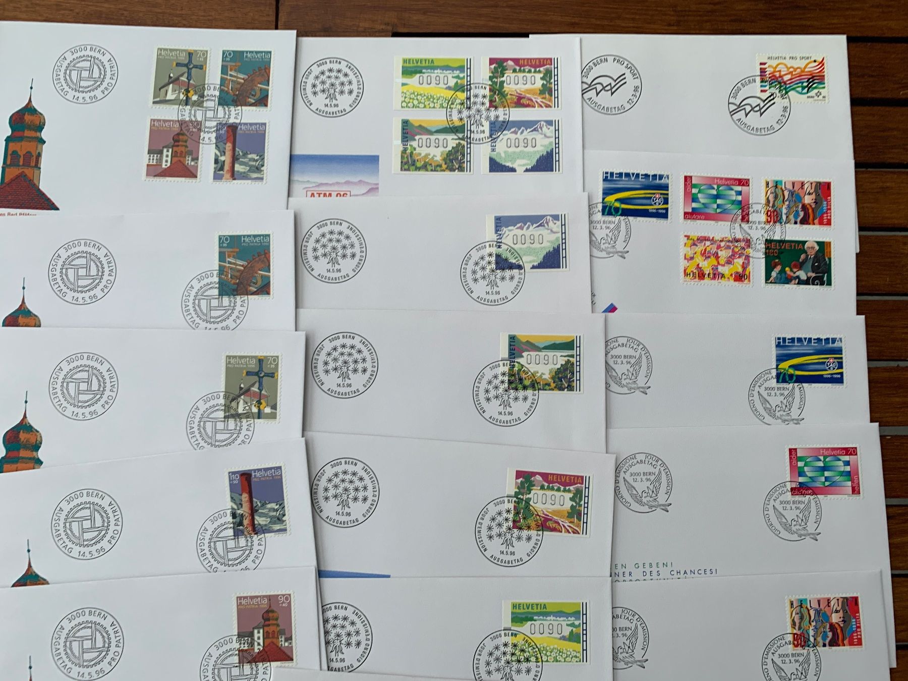 Tutti i francobolli: 1996 - 39 FDC - mit Einzelmarken - avec timbres isolés – Nuovo (secondo la descrizione) da Chavornay venduto da 4dphila 2