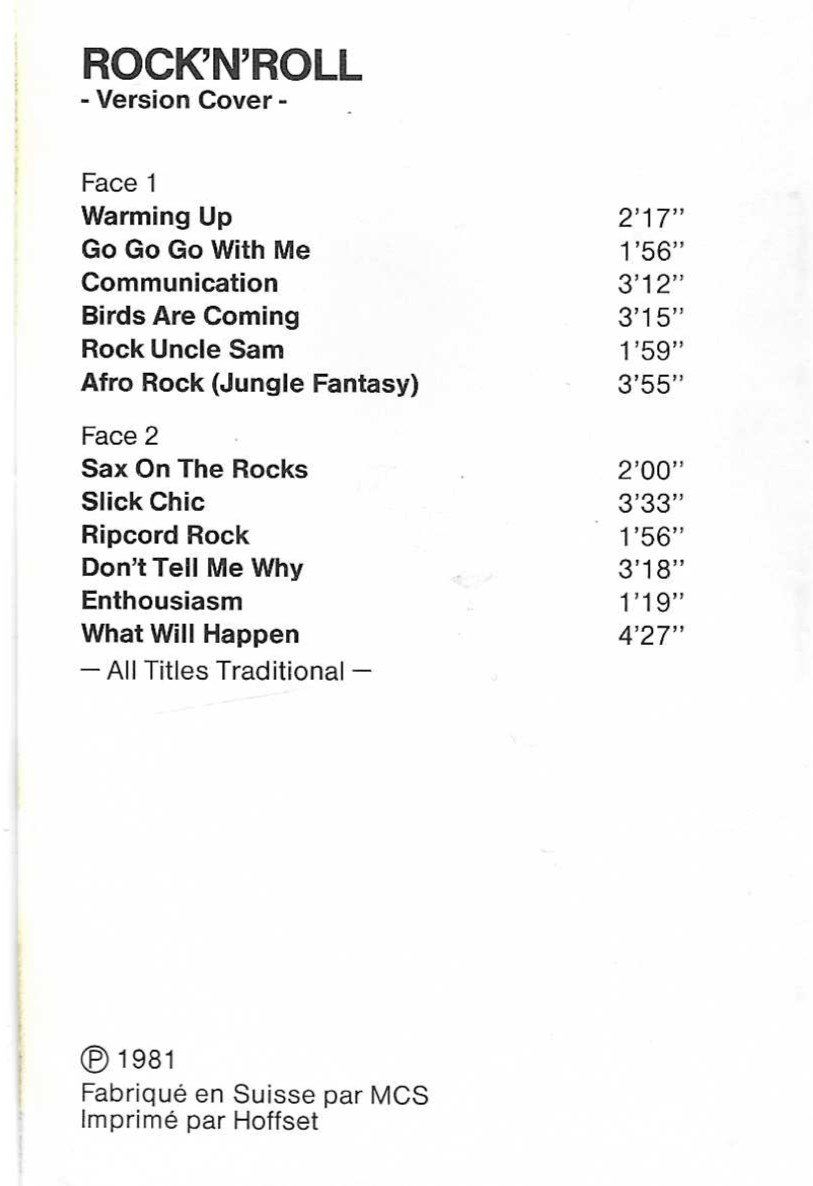 Musicassette: ROCK' N' ROLL  -  VERSION COVER  ( CASSETTE AUDIO ) – Usato da Bex venduto da Giorgiob 1