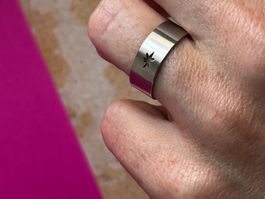 Edelstahlring mit Stern (grösse 58)