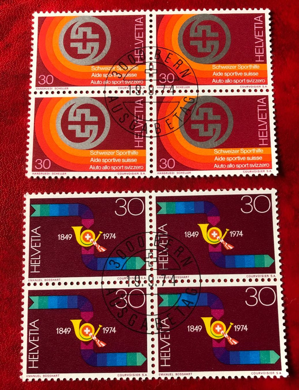 Tutti i francobolli: 4 er Block Nr.559/560 mit VollStempel Bern    – Usato da Aarau venduto da Billa007