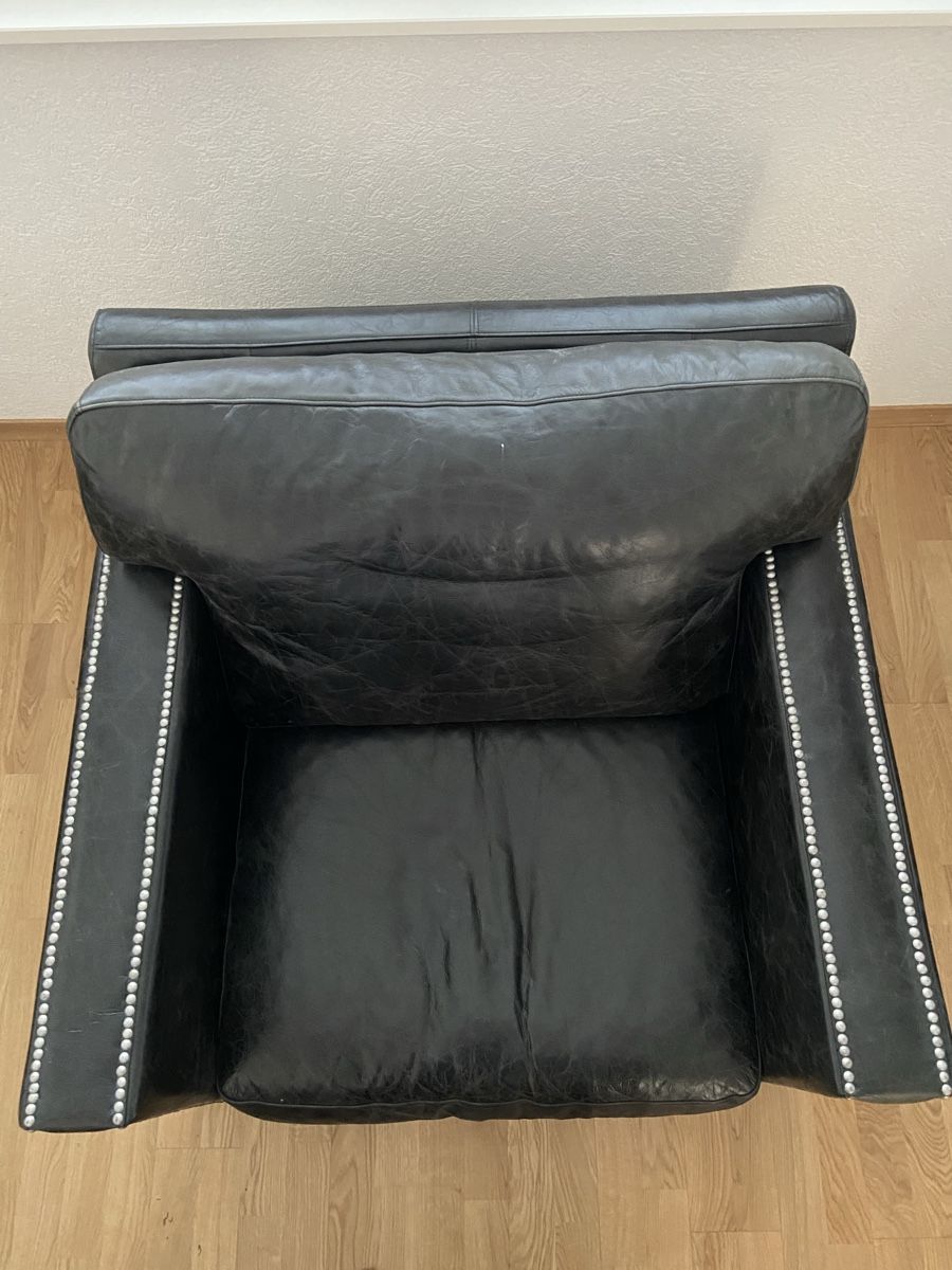 Maisons du monde Poltrone: Black Leather Dandy Armchair – Usato da Lutry venduto da jul_j2lg 4