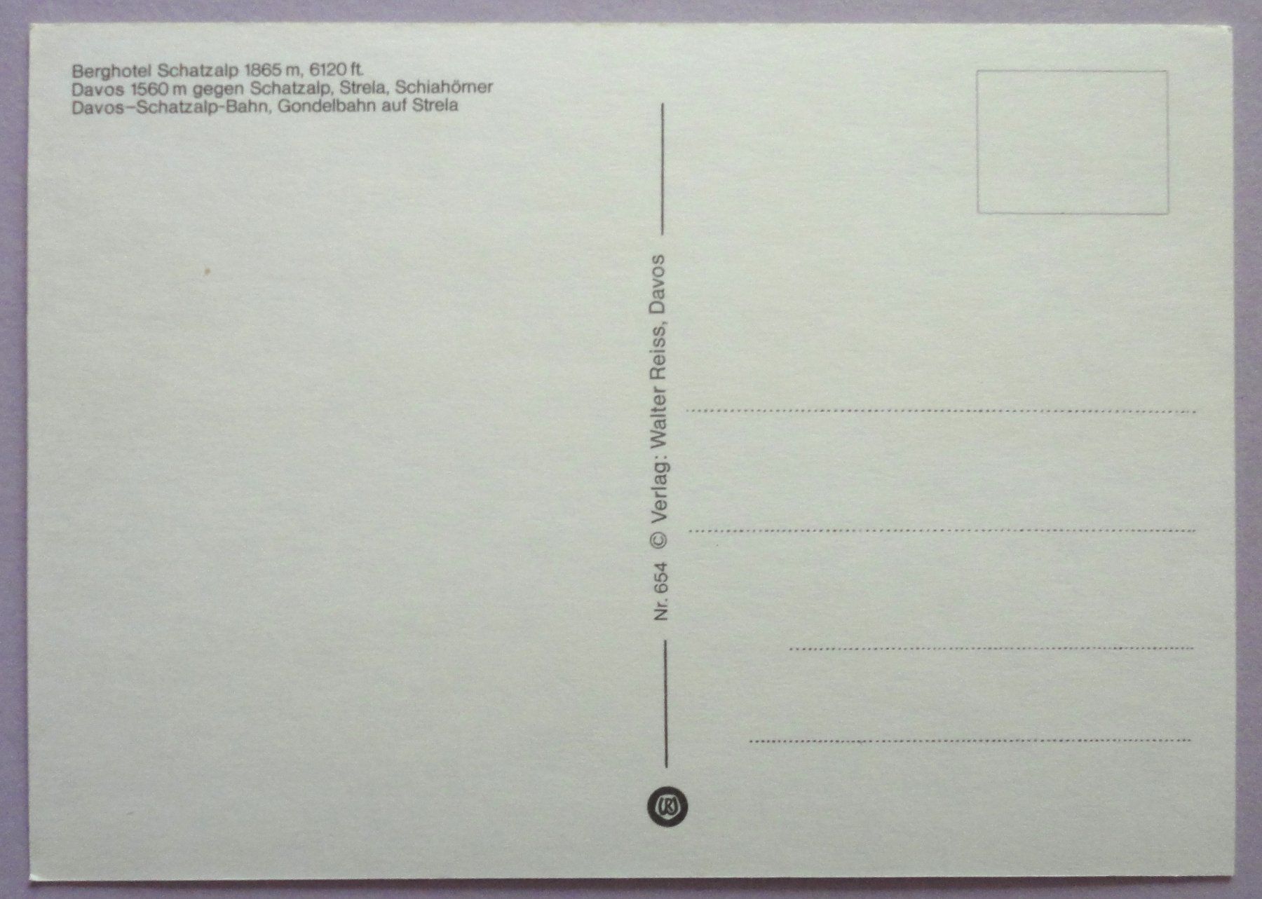 Cartes postales: Davos Schatzalp Strela – D'occasion à Fétigny par Billy2miny 1