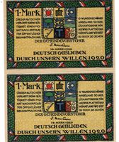 Holnis 2x1 Mark 14.03.1920 Zusammenhängend VZ