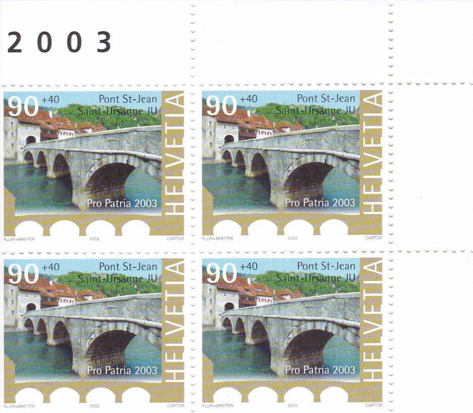 Tutti i francobolli: Postfrisch PP 4er Blockserie 2003 – Nuovo e nell'imballaggio originale da Schliern b. Köniz venduto da joni20 2