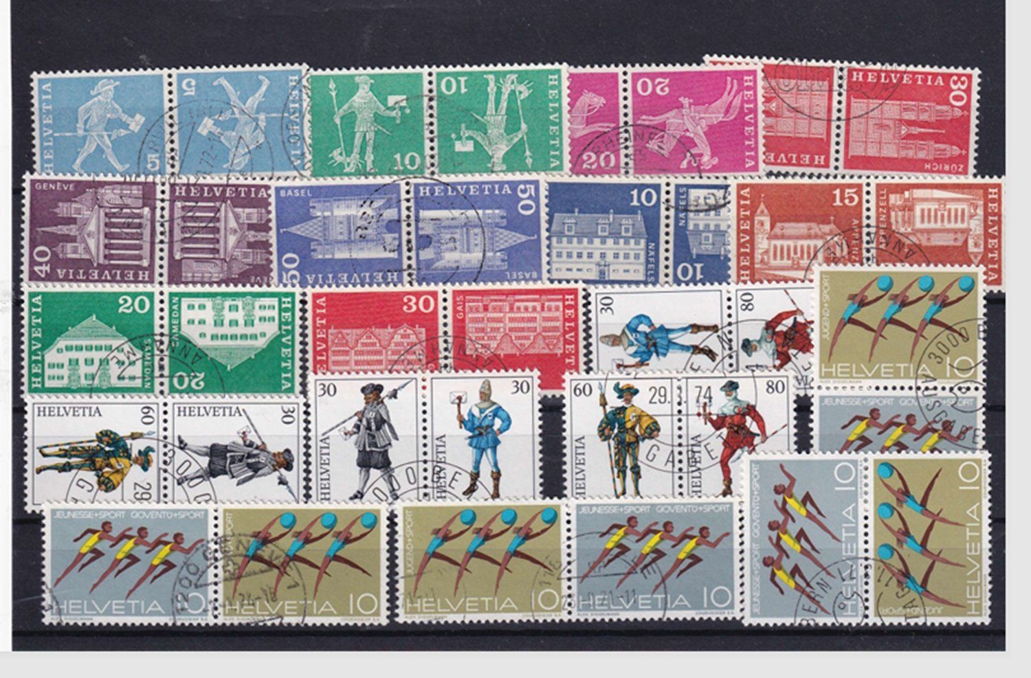 Lot de se tenant et têtes-bêches oblitérés - cote 300+ (D'occasion) à ...