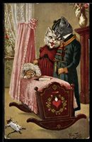 Arthur Thiele: Katzenpaar an der Wiege d