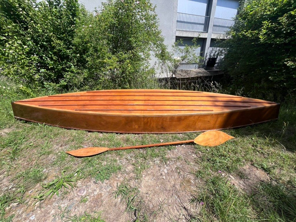 Selbstbau Barche: Kajak Boot Holz mit Paddel – Usato da Biberstein venduto da Ramathur 1