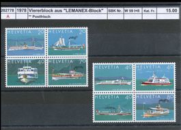 1978 Viererblock aus "LEMANEX - Lausanne, ** postfrisch