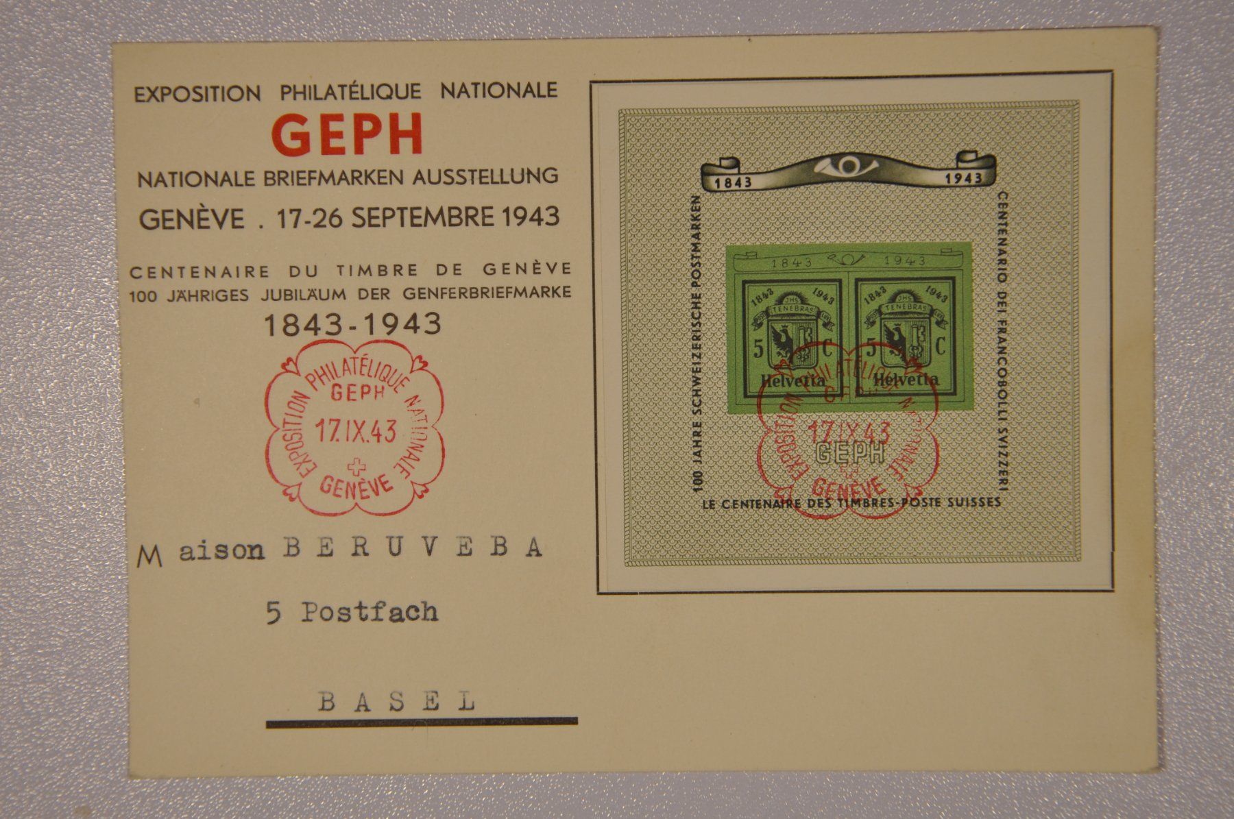 Alle Briefmarken: 1943 W18 FDC Karte – Gebraucht aus Wolfhalden von Zinauktion